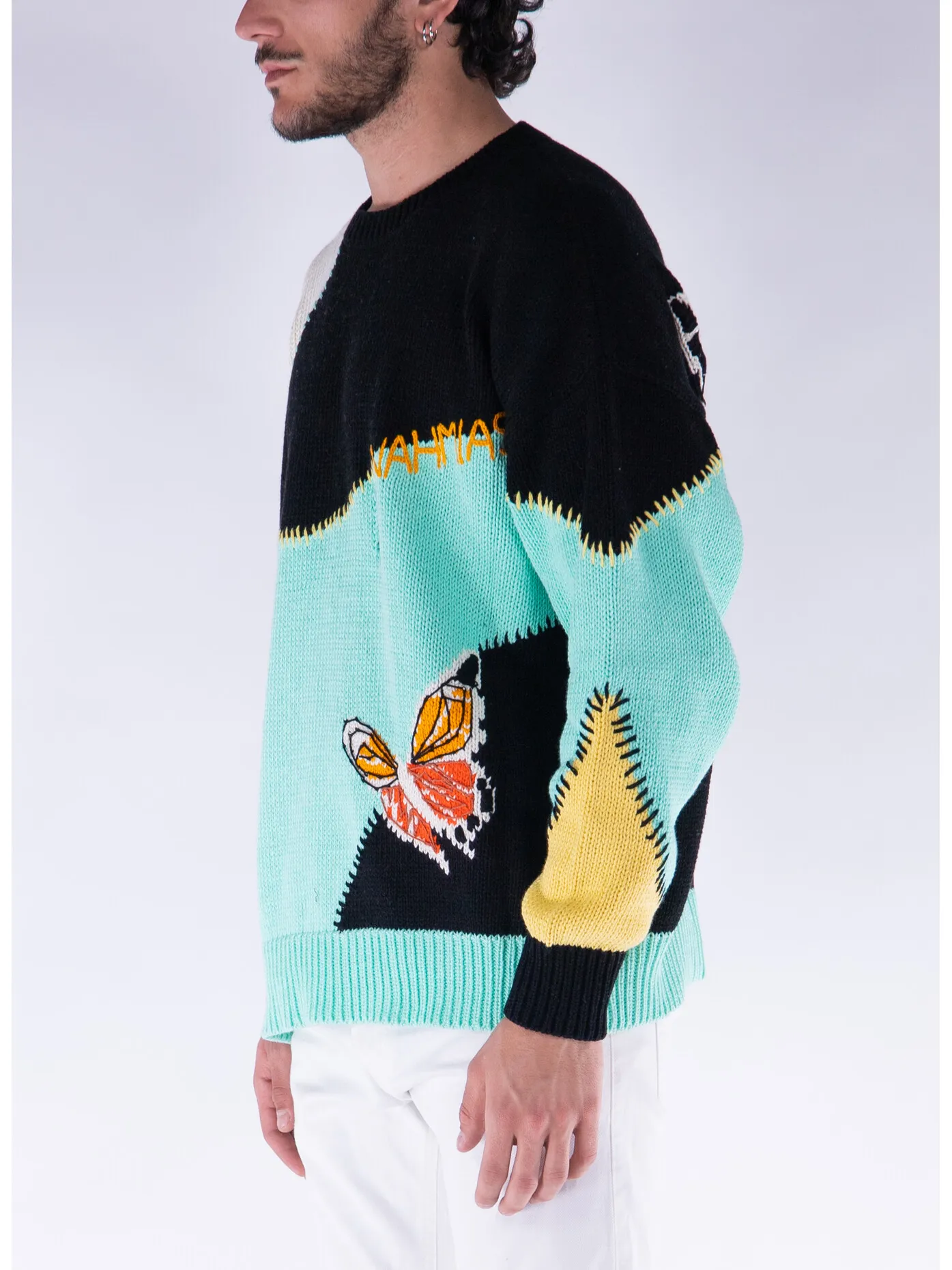     -NAHMIAS    -MAGLIONE A GIROCOLLO BUTTERFLY INTARSIA-