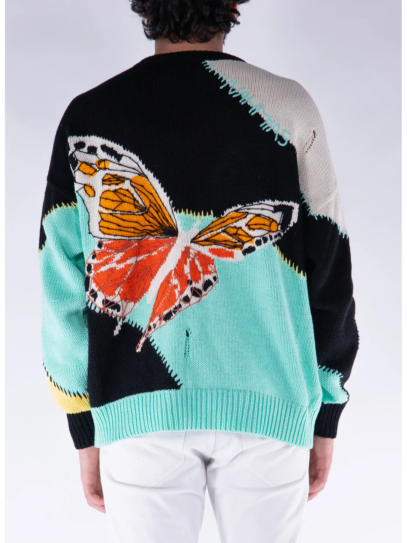     -NAHMIAS    -MAGLIONE A GIROCOLLO BUTTERFLY INTARSIA-