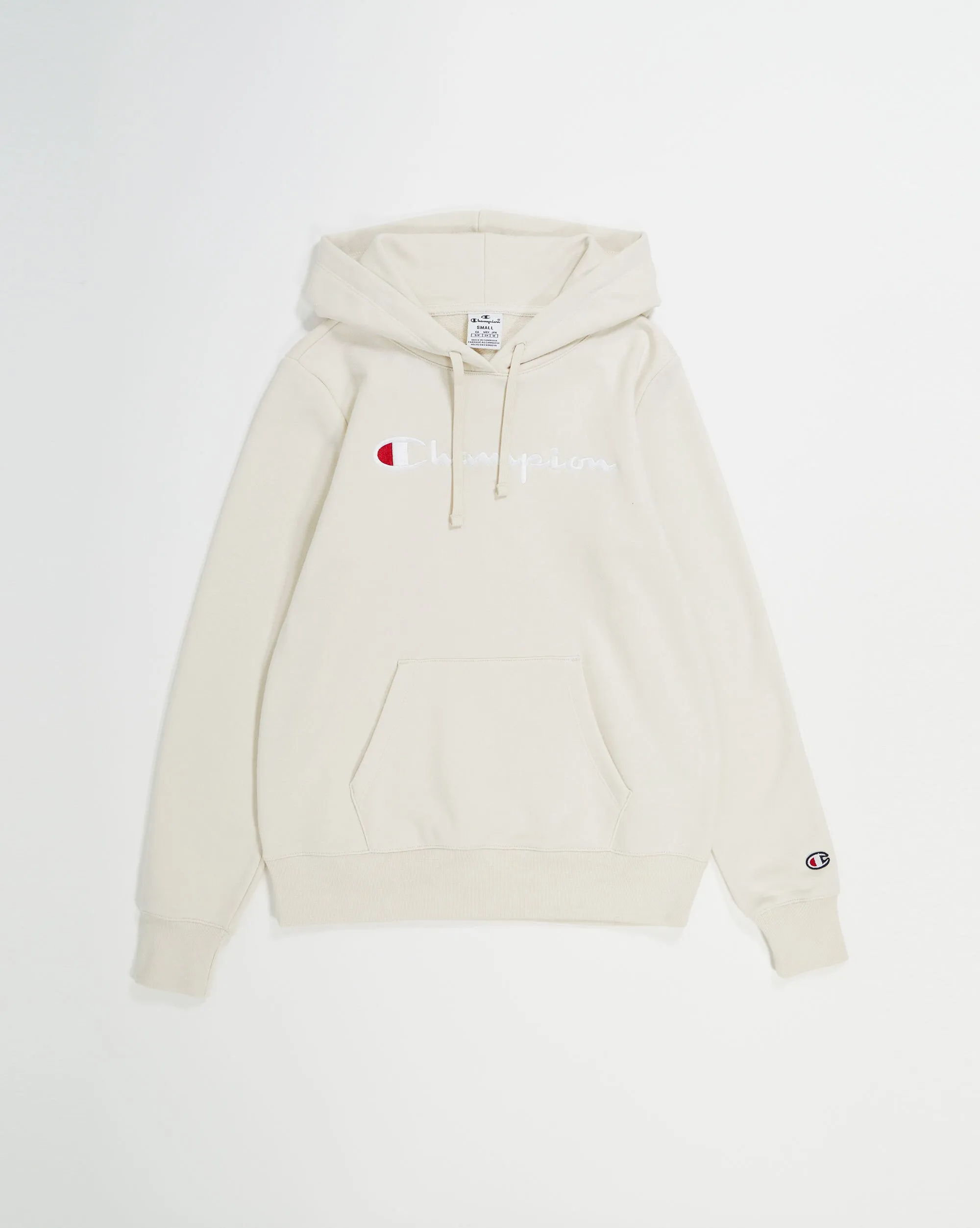 Champion Felpa Con Cappuccio Logo Grande Grigio Donna