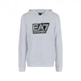 Ea7 Felpa Con Cappuccio Logo Bianco Uomo