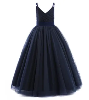 Elegante abito da principessa per ragazze, abito lungo da ragazza, abito lungo in tulle, abbigliamento per bambini, abiti da ser