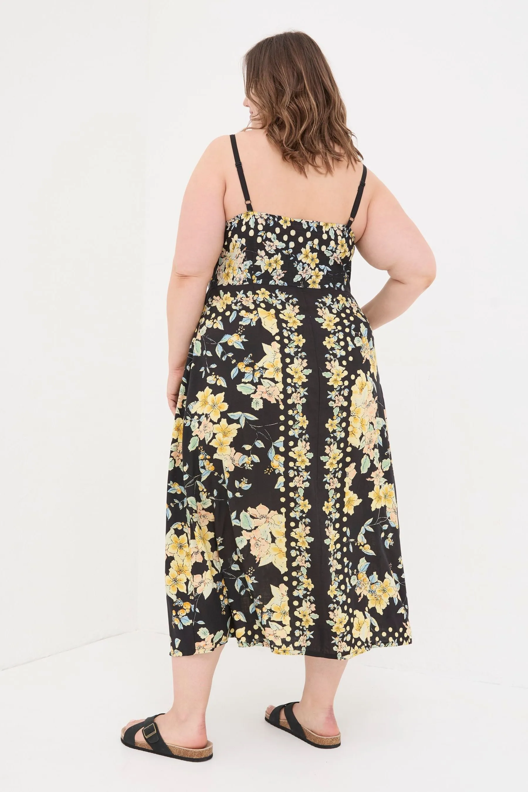 FatFace - Phoebe - Abito midi con Floreale limone