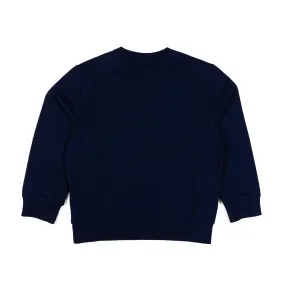 Felpa Blu Navy Con Logo Ea7 Bianco