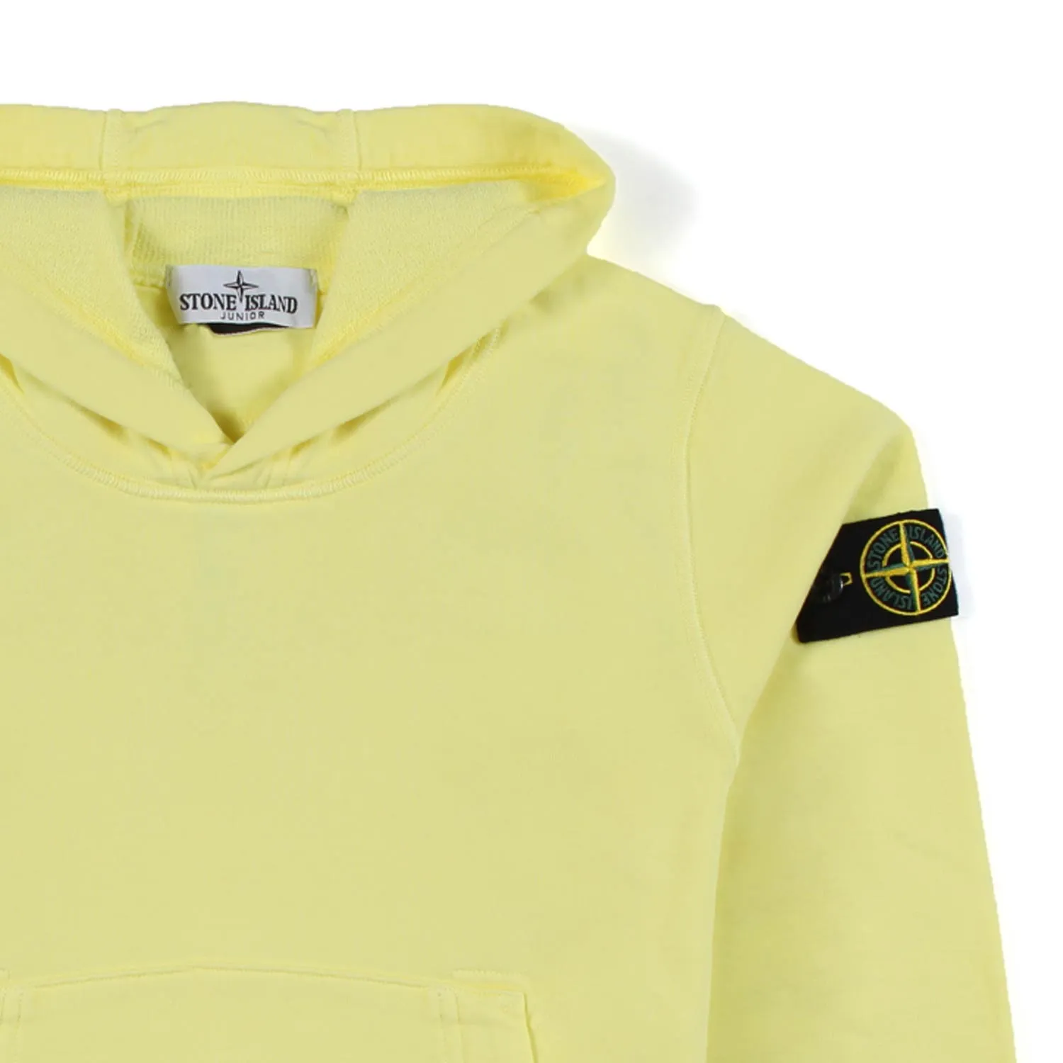 Felpa Hoodie Giallo Limone Con Patch Logo Compass