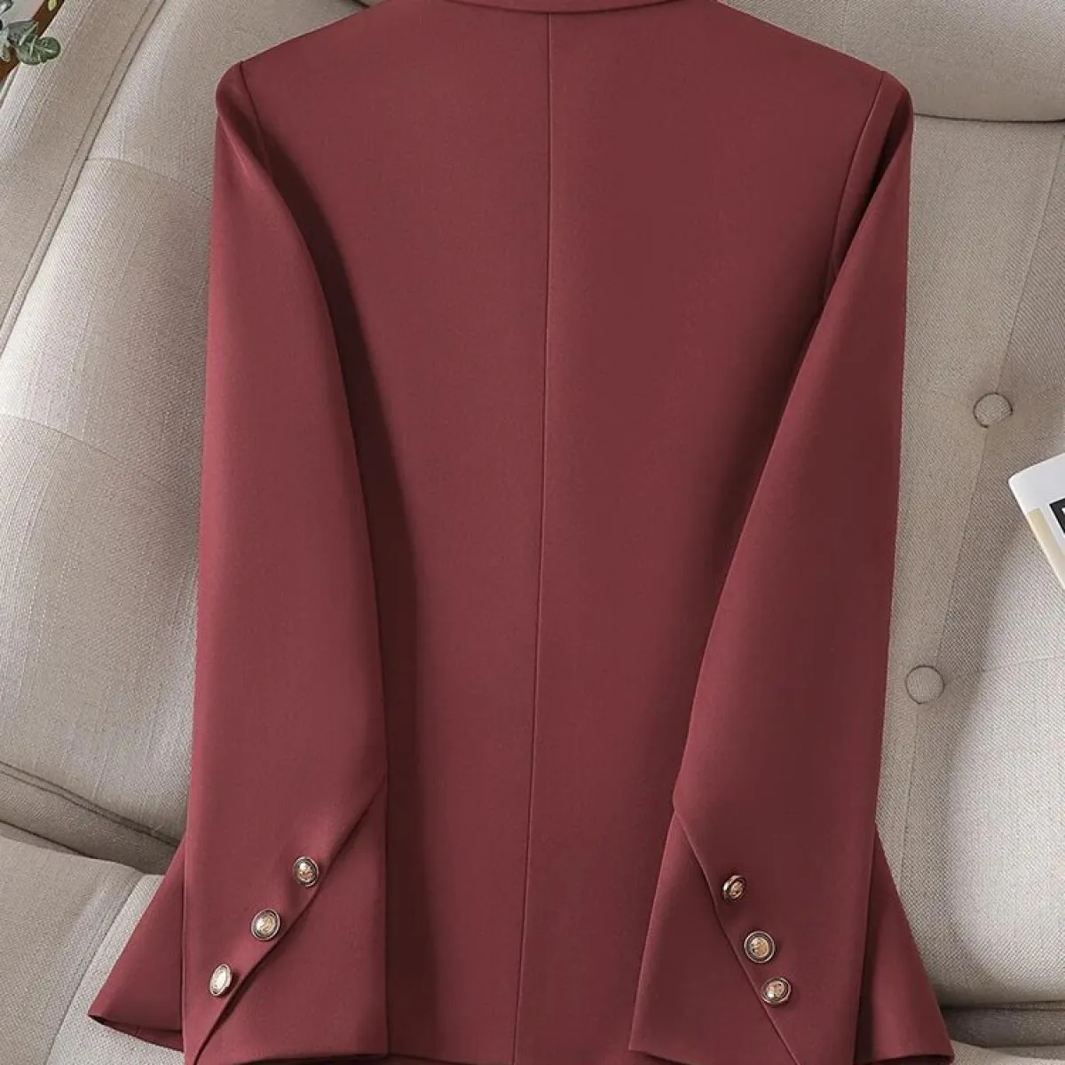 Giacca da lavoro da donna a maniche lunghe da lavoro Blazer da donna Nero Khaki Rosso Solido Giacca formale sottile femminile pe