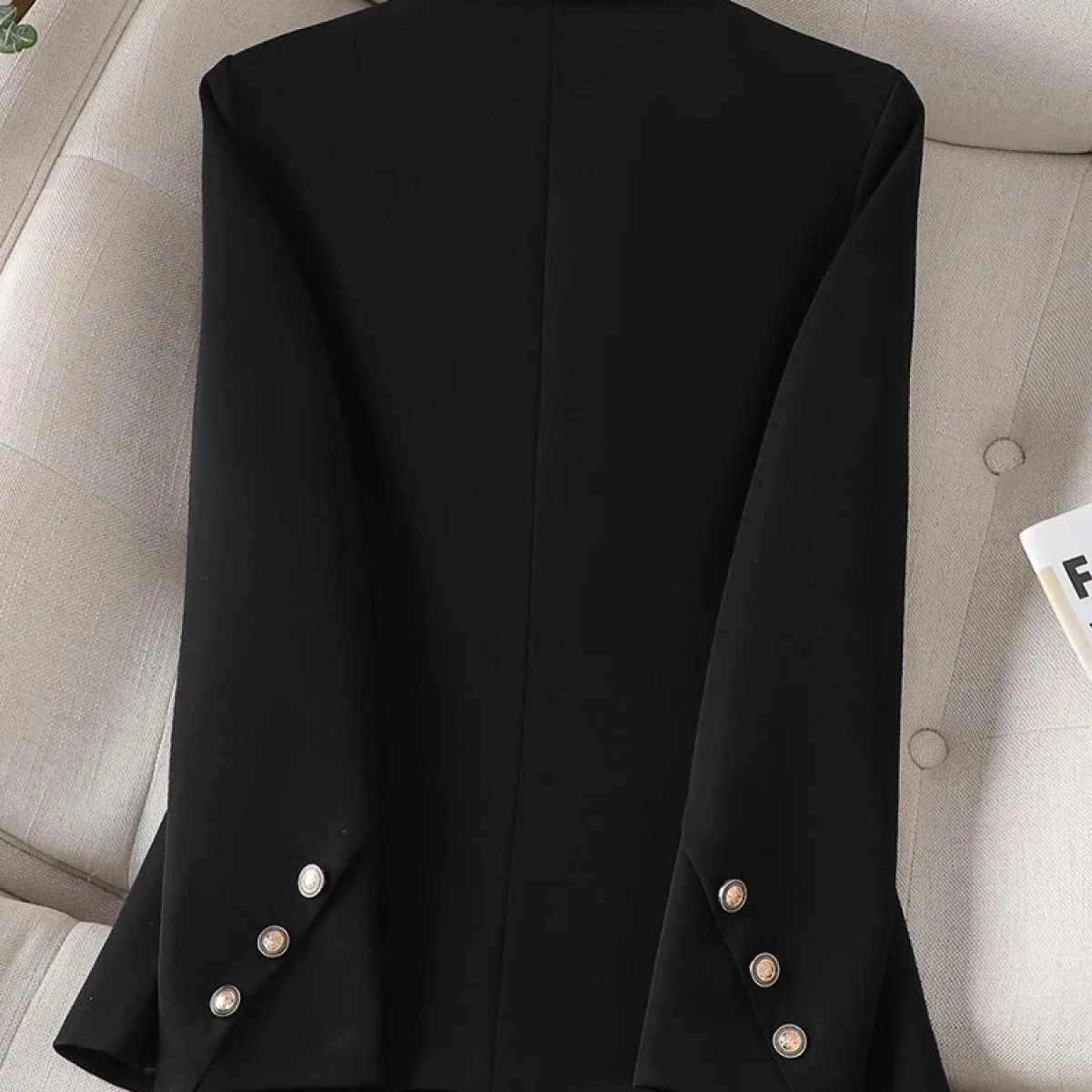 Giacca da lavoro da donna a maniche lunghe da lavoro Blazer da donna Nero Khaki Rosso Solido Giacca formale sottile femminile pe