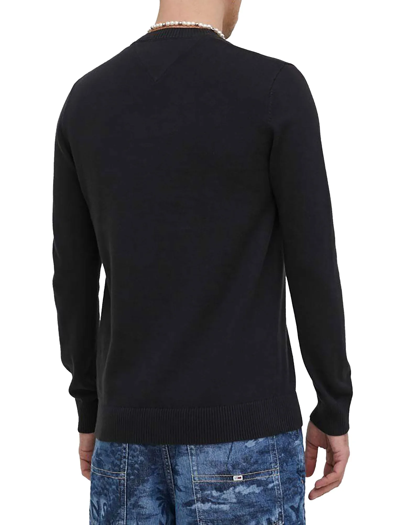 Maglione a girocollo slim essential nero