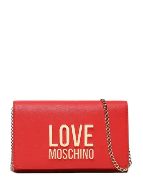 Moschino Love borsa a tracolla in ecopelle martellata rosso