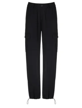 Pantalone cargo di Twinset in jersey nero