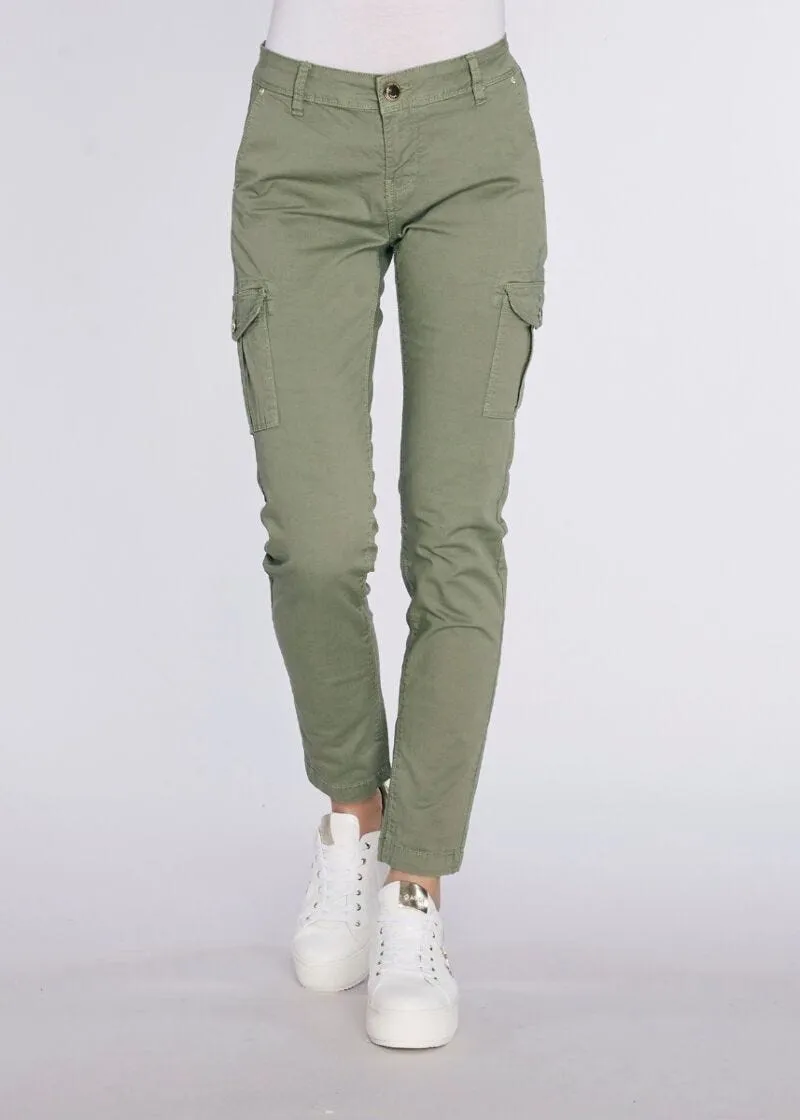 Pantalone cargo in cotone stretch