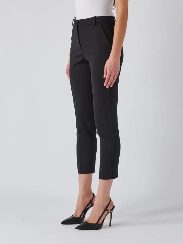 Pantalone donna Pinko in tessuto tecnico di viscosa stretch Nero