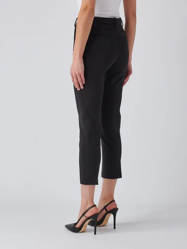 Pantalone donna Pinko in tessuto tecnico di viscosa stretch Nero