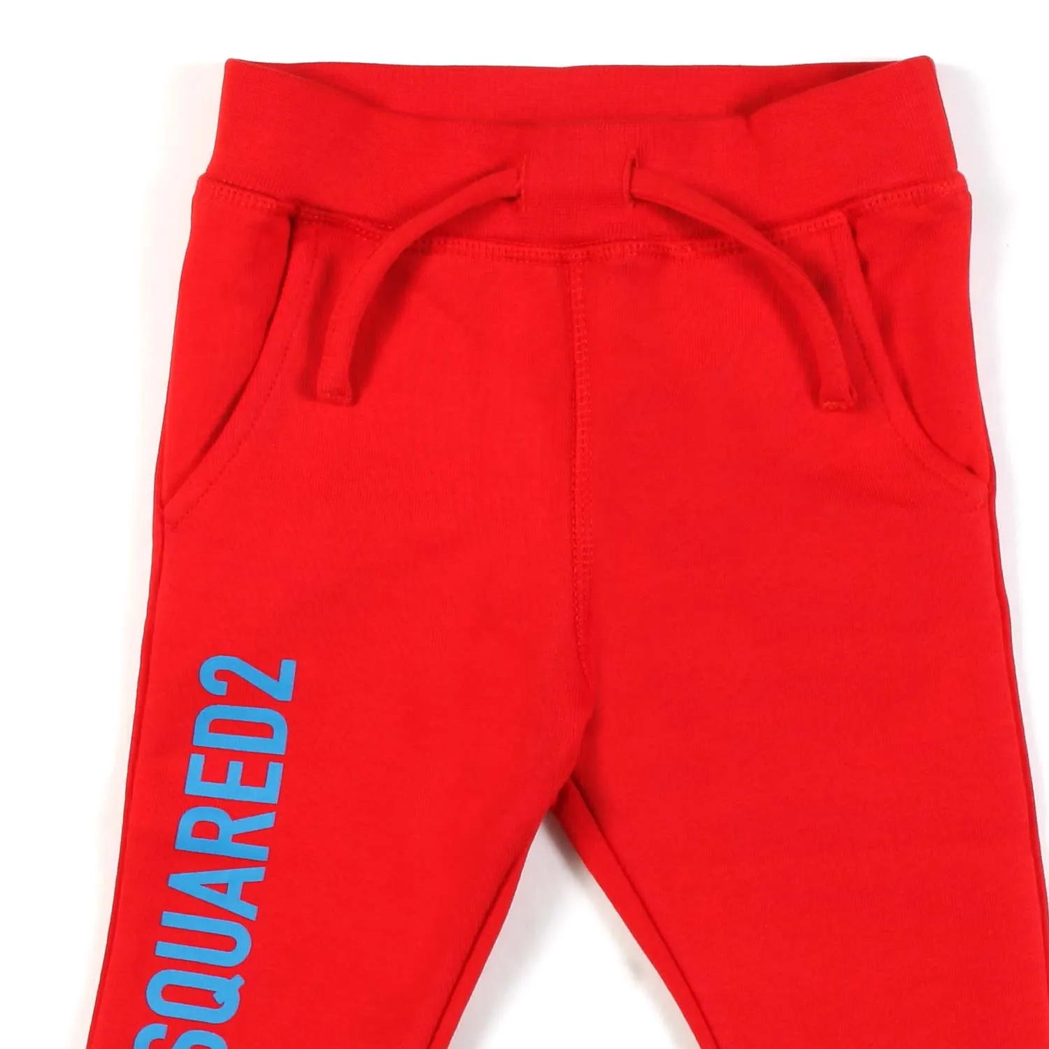 Pantalone Felpa Rosso Con Maxi Logo Celeste Bimbo