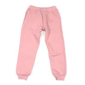 Pantalone In Cotone Felpato Rosa Antico