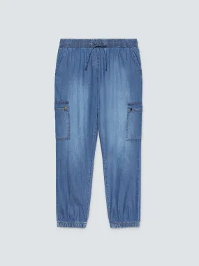 Pantaloni cargo in denim leggero