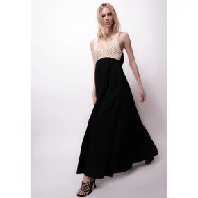 PINKO abito con maxy fiocco lungo in popeline RONCADELLE NERO