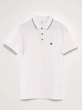 Polo in piqué di cotone - bianco