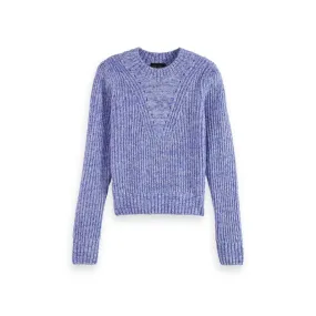 Pullover Girocollo Con Maniche A Sbuffo, Viola