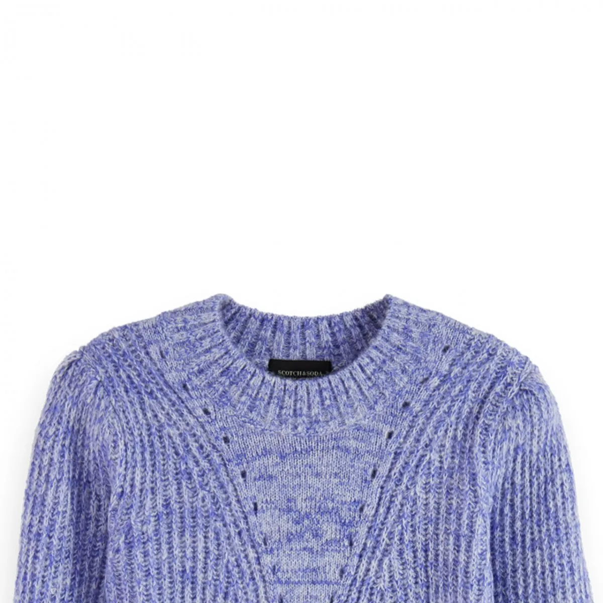 Pullover Girocollo Con Maniche A Sbuffo, Viola