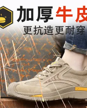 Scarpe antinfortunistiche estive da uomo leggere, resistenti al fuoco, sicure, traspiranti, alla moda, antiperforazione, in vera