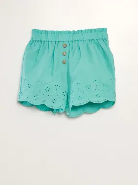 Shorts in voile di cotone - BLU