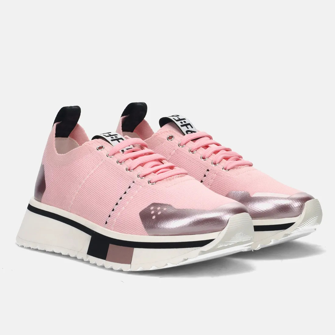 Sneaker da donna Fabi F65: rosa e argento in tessuto tecnico