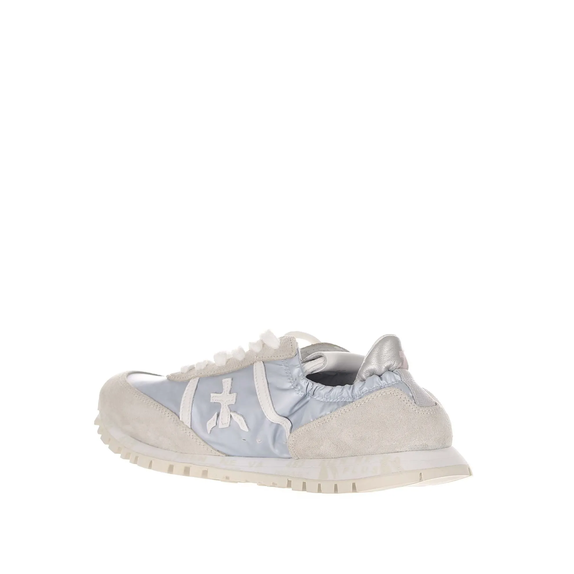 Sneaker in camoscio e nylon perlato