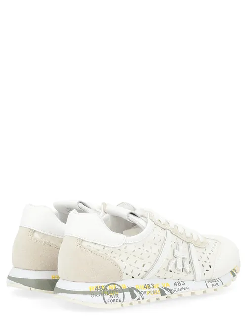 Sneaker Premiata Lucyd in pelle traforata bianca