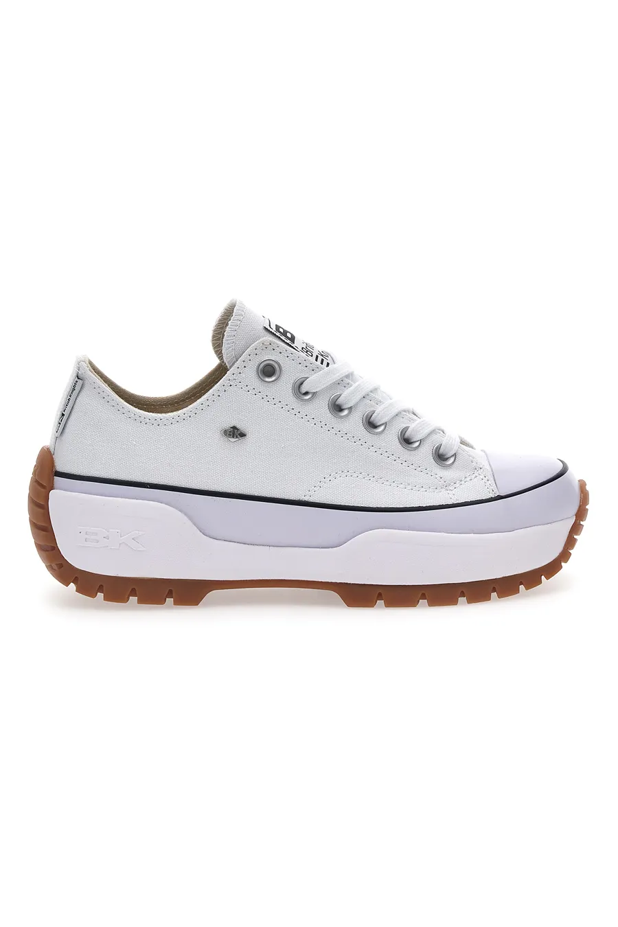 Sneakers Bianche In Tela Con Platform British Knights Kaya Low Fly