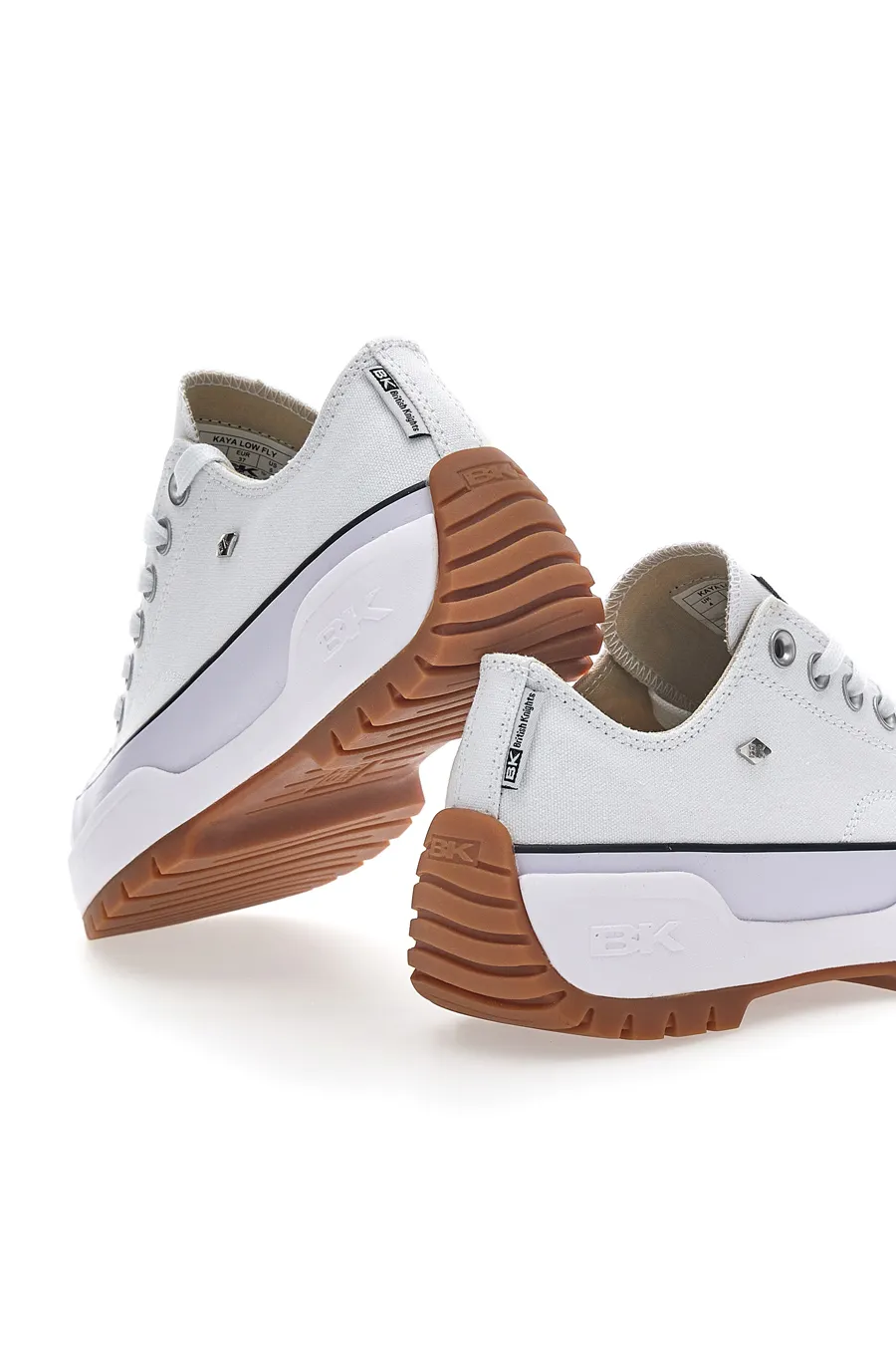 Sneakers Bianche In Tela Con Platform British Knights Kaya Low Fly