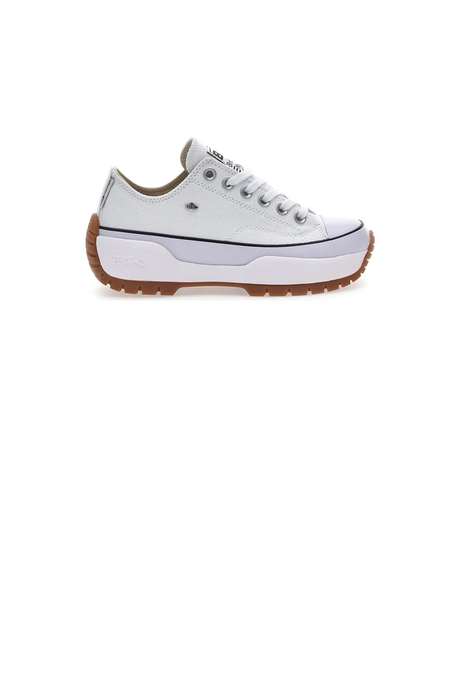 Sneakers Bianche In Tela Con Platform British Knights Kaya Low Fly