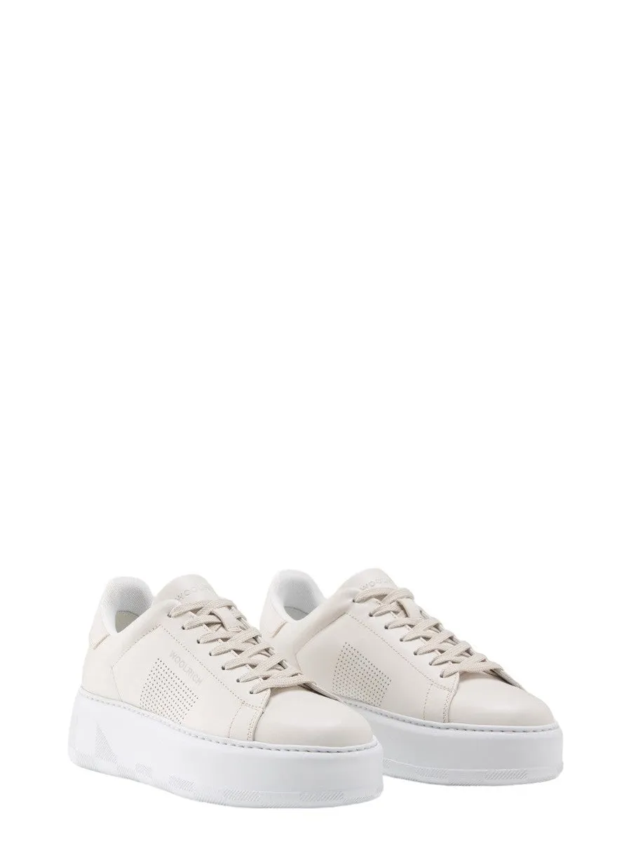 Sneakers Chunky Court in Pelle con Microforature