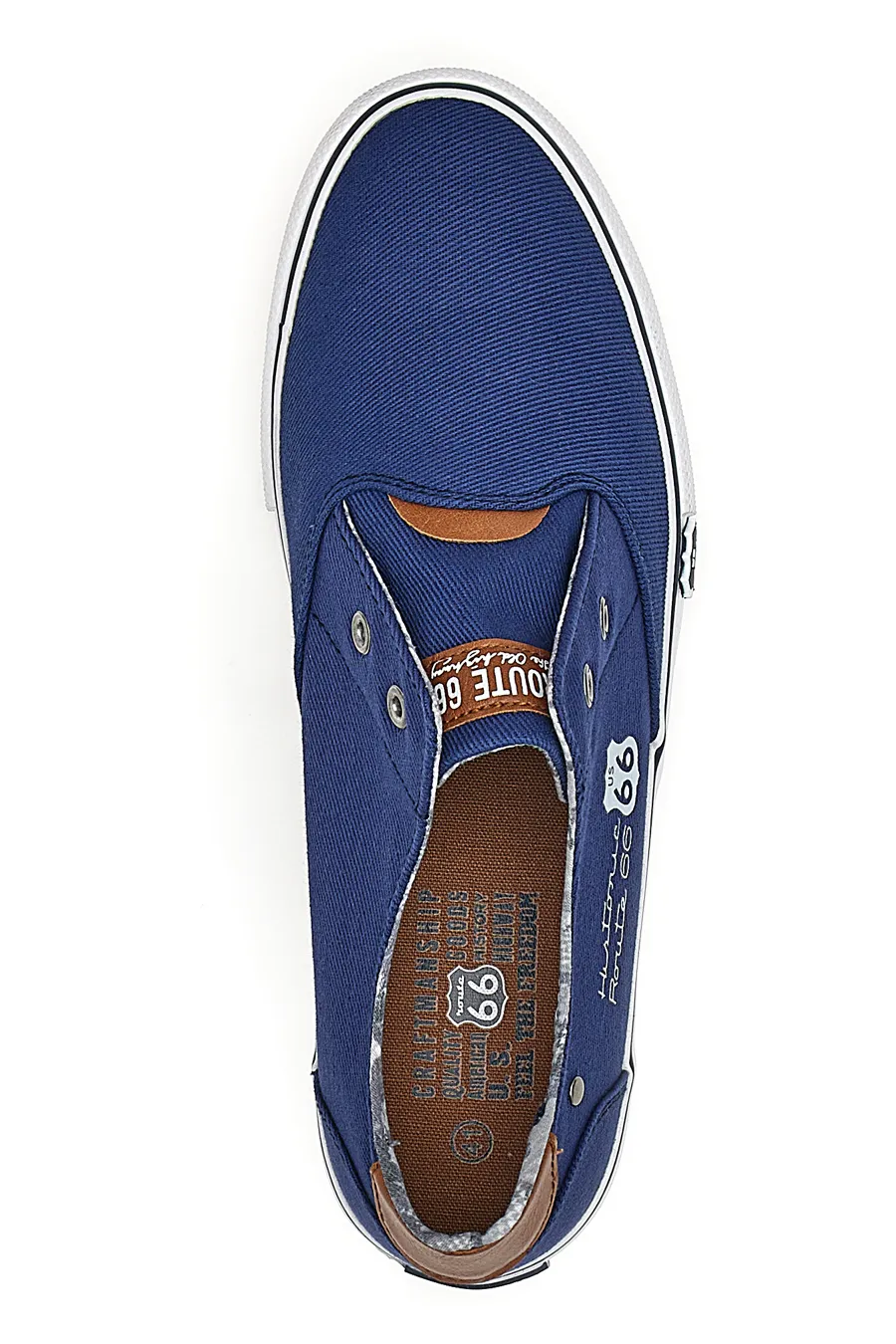 Sneakers in Tela Route 66 01804 Blu