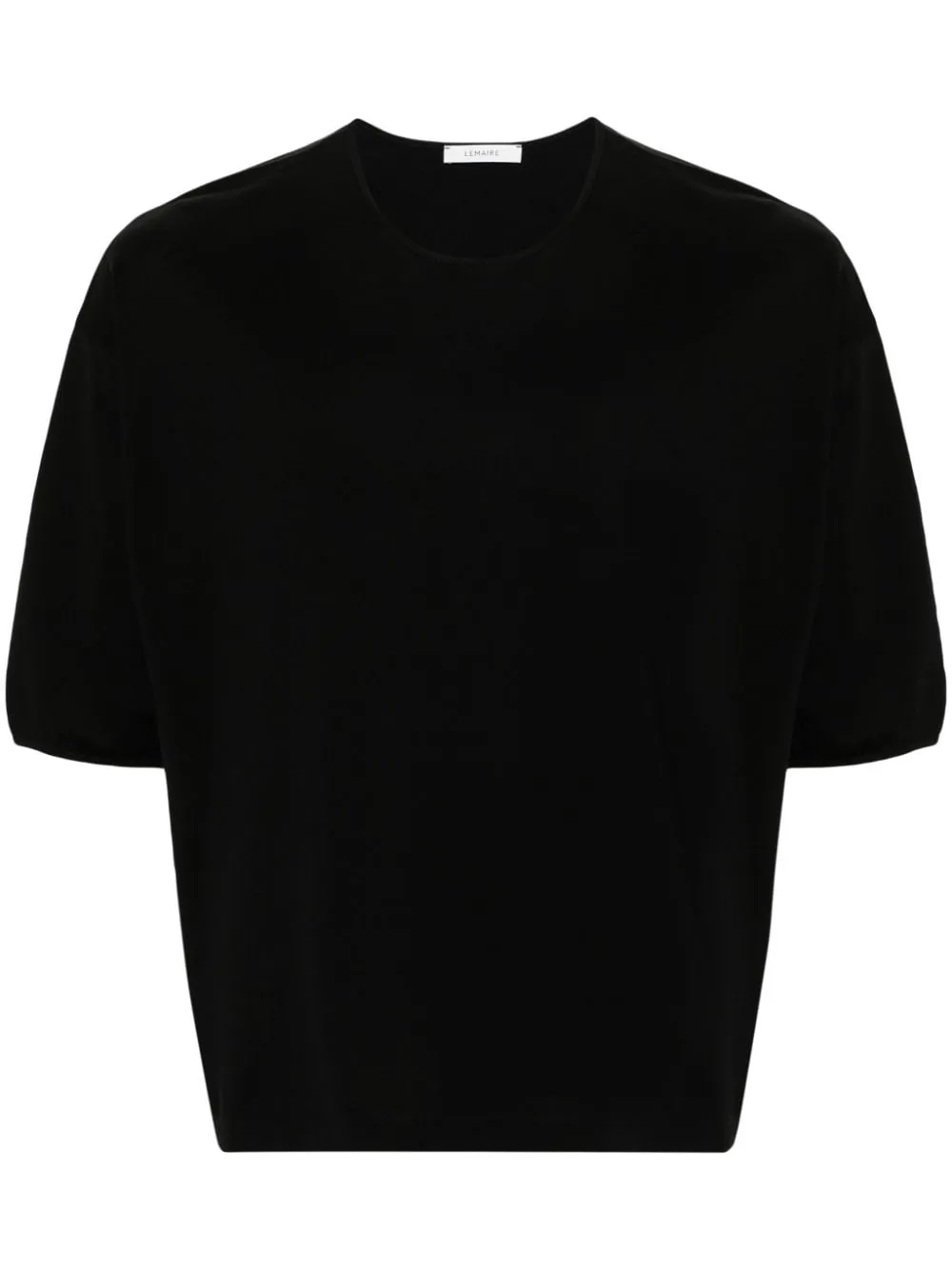 T-shirt a girocollo in nero - uomo