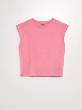 T-shirt in jersey a maniche cortissime - rosa