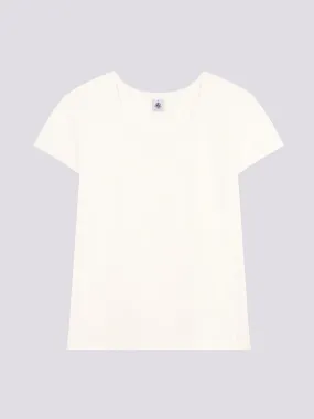 T-SHIRT LE DROIT GIROCOLLO IN LINO DONNA BIANCA