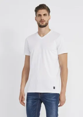 T-shirt stretch con scollo a V