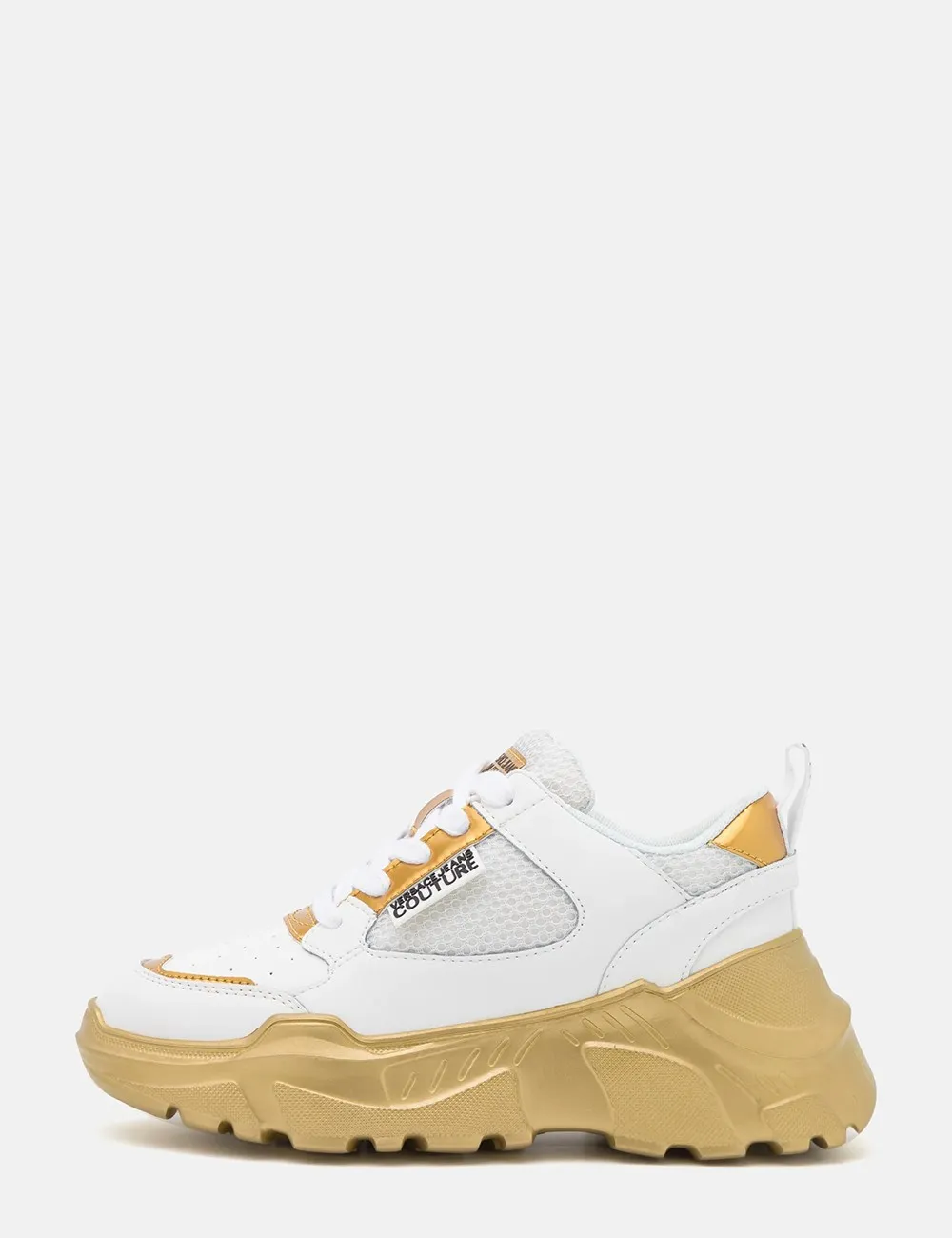 Versace Jeans Couture     Sneakers chunky con stampa Bianco/Oro