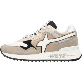 w6yz Yak-M.-Sneakers in Suede e Tessuto Tecnico-Grigio-Bianco